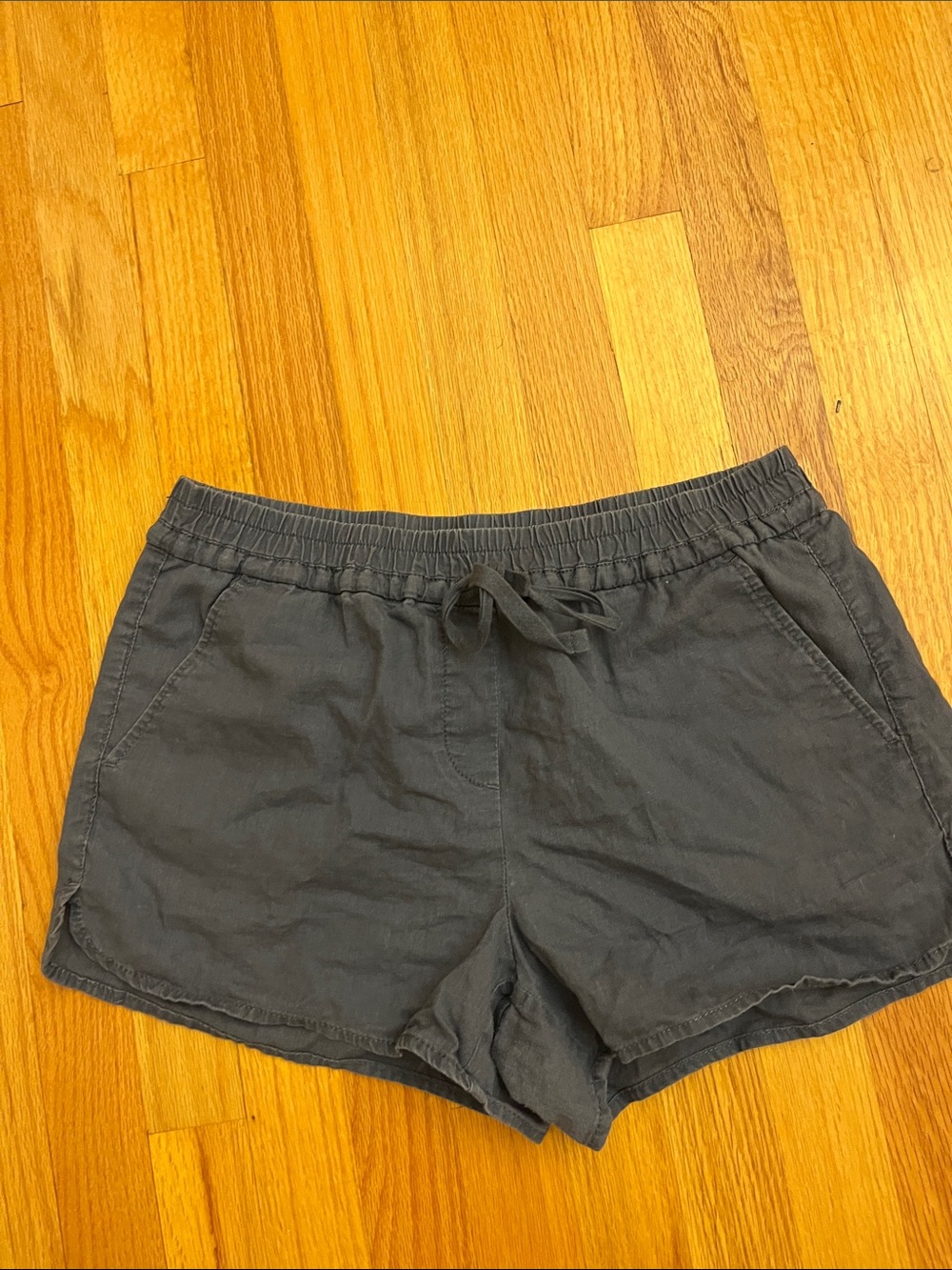 LOFT Charcoal Elastic Drawstring Shorts